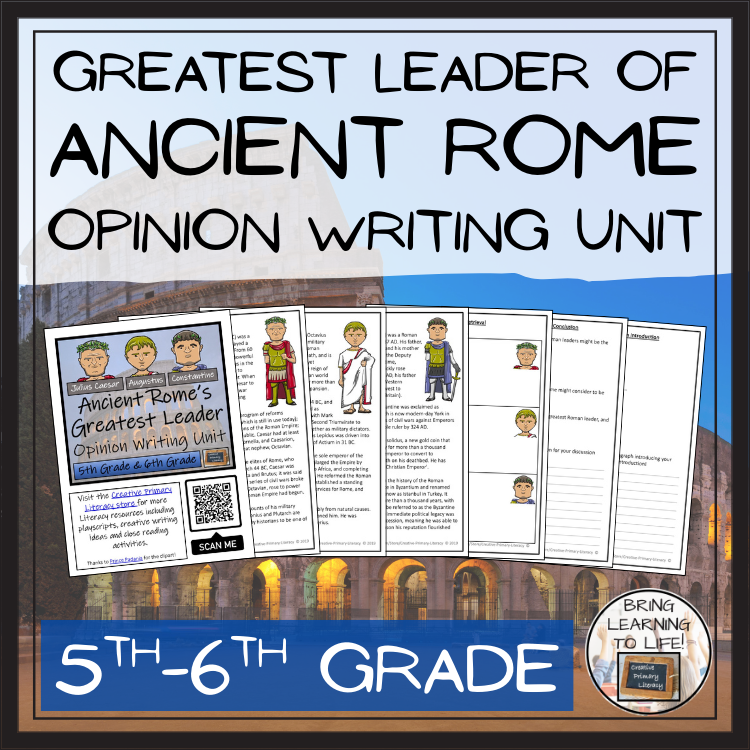 Ancient Rome's Greatest Leader Opinion Writing Unit | 5th Grade & 6th Grade