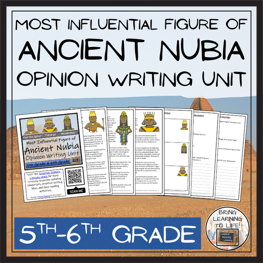 Most Influential of Ancient Nubia Opinion Writing Unit | 5th & 6th Grade