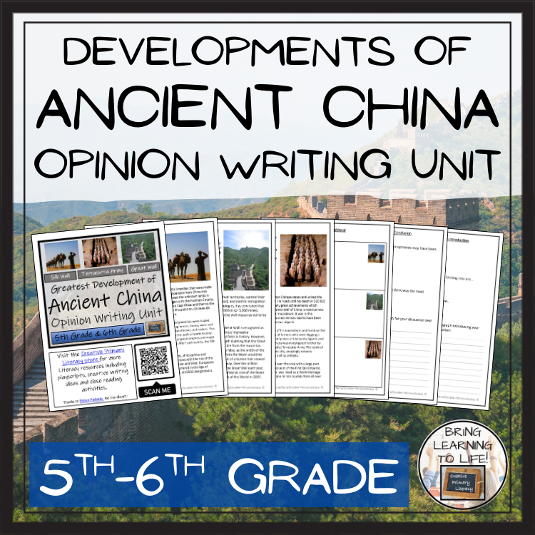 Greatest Development of Ancient China Opinion Writing Unit | 5th & 6th Grade