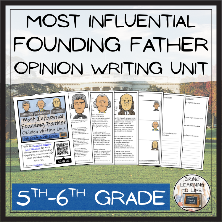 Most Influential Founding Father Opinion Writing Unit | 5th Grade & 6th Grade