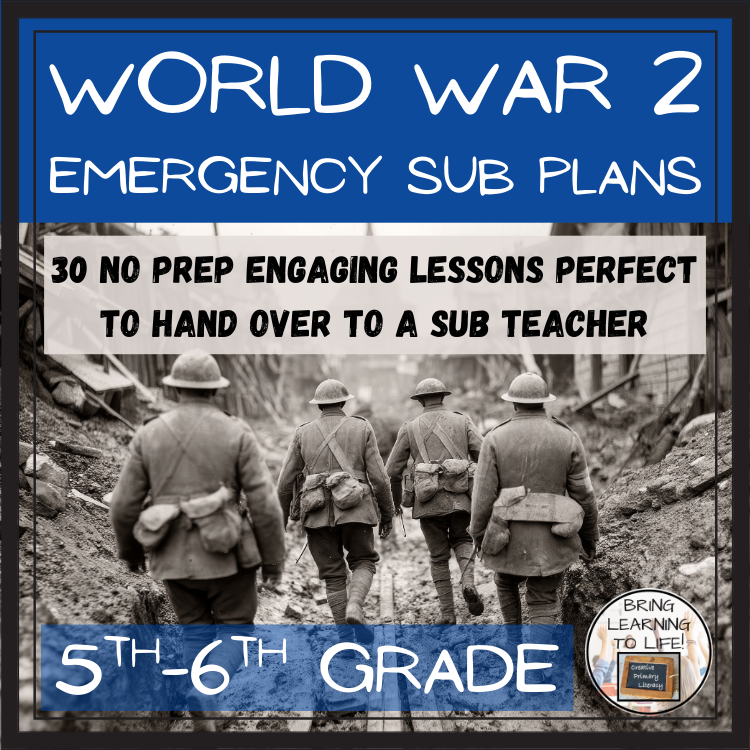 Emergency Sub Plans | World War II Bundle | 5th Grade & 6th Grade