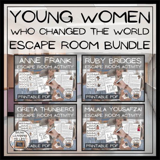 Young Women who Changed the World Escape Room Bundle | 5th & 6th Grade