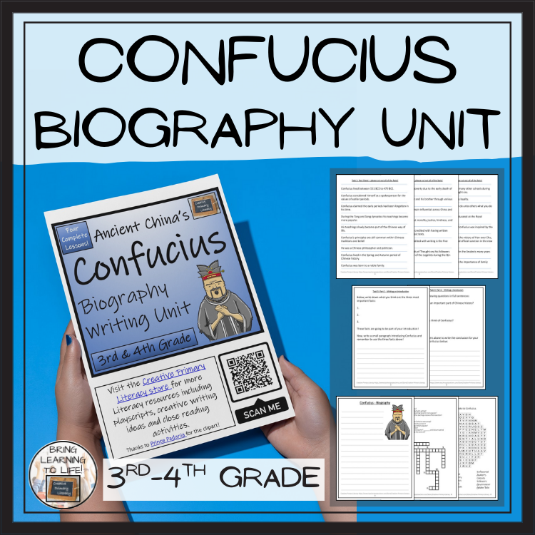 Confucius Biography Project & Writing Unit | 3rd Grade & 4th Grade