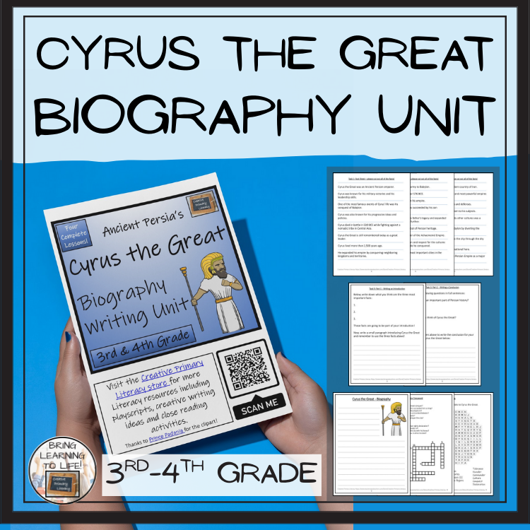 Cyrus the Great Biography Project & Writing Unit | 3rd Grade & 4th Grade