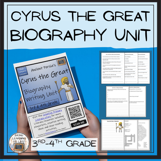 Cyrus the Great Biography Project & Writing Unit | 3rd Grade & 4th Grade
