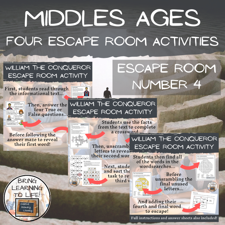 Middle Ages Escape Room Activity Bundle | 5th & 6th Grade