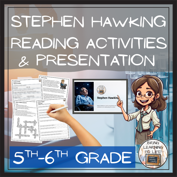 Stephen Hawking Close Reading Comprehension Activities | 5th Grade & 6th Grade