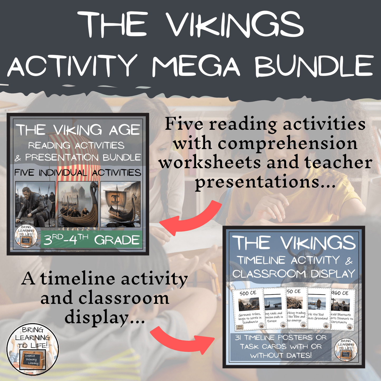 The Vikings Mega Bundle of Activities | 3rd Grade & 4th Grade