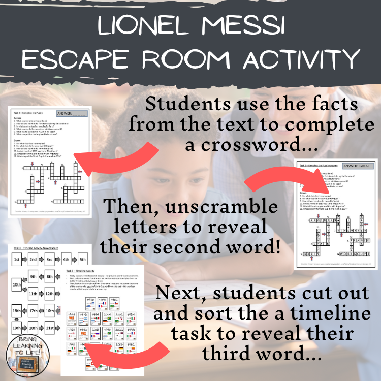 Lionel Messi Escape Room | Social Studies & World Cup Activity