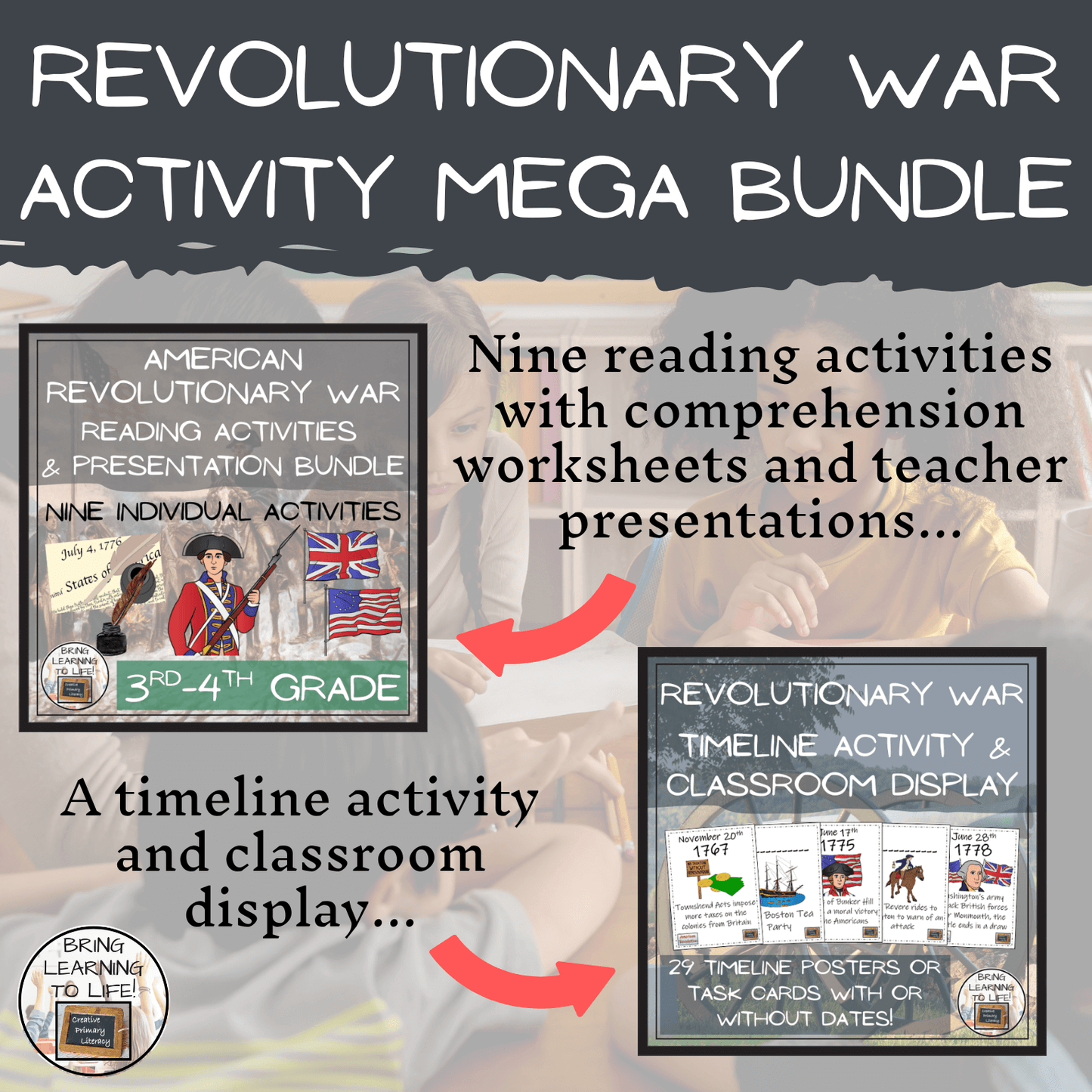 American Revolutionary War Activities Mega Bundle | 3rd Grade & 4th Grade