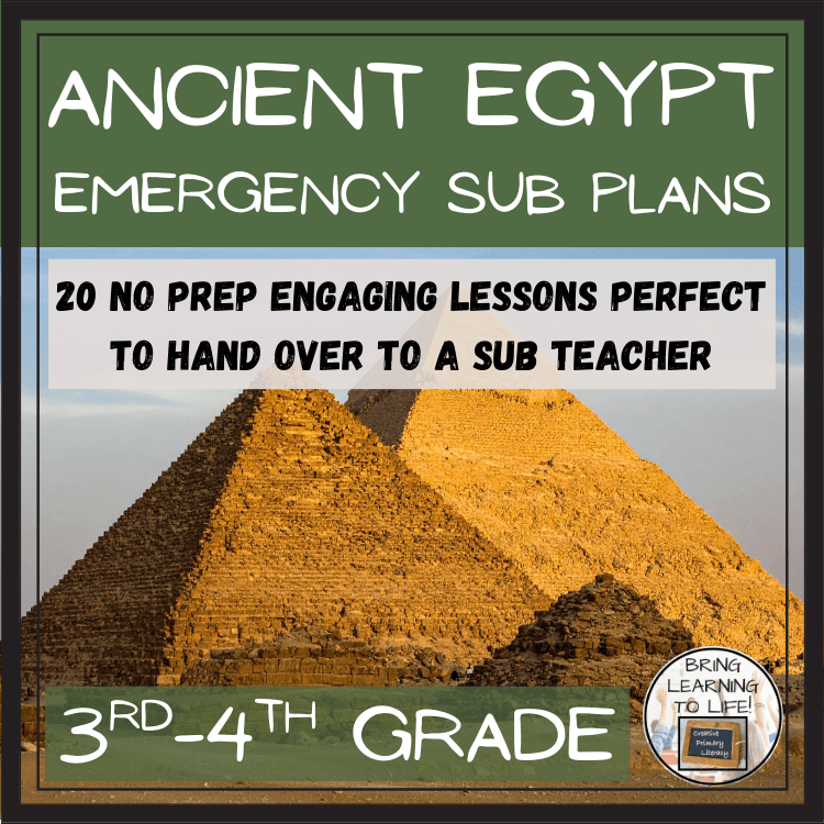 Emergency Sub Plans | Ancient Egypt Bundle | 3rd Grade & 4th Grade