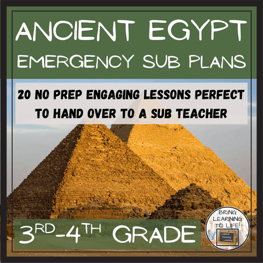 Emergency Sub Plans | Ancient Egypt Bundle | 3rd Grade & 4th Grade