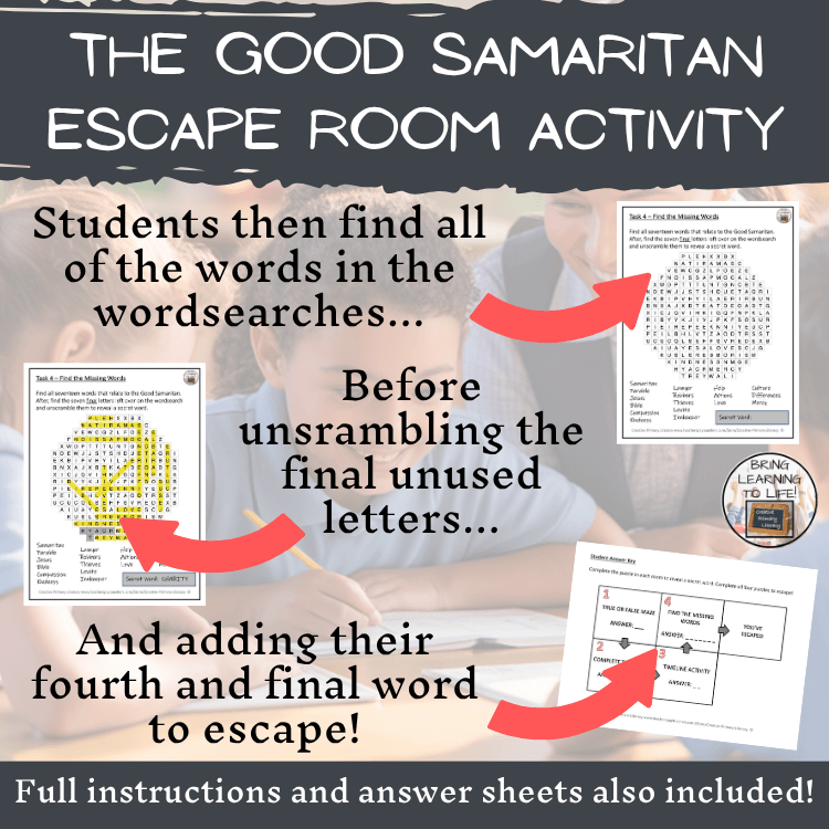 The Good Samaritan Story Escape Room | Social Studies & Bible Studies Activity
