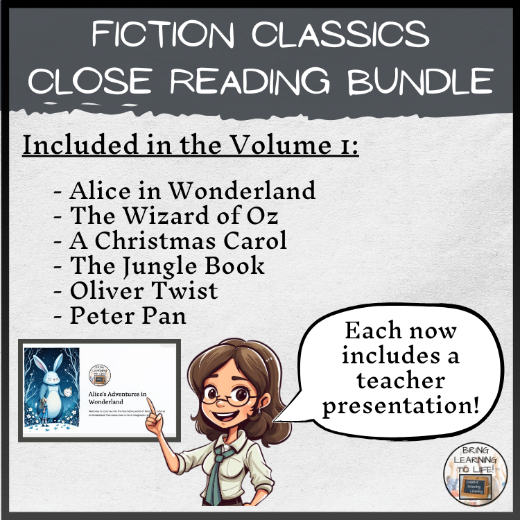 Fiction Classics Close Reading Comprehension Bundle | 5th Grade & 6th Grade