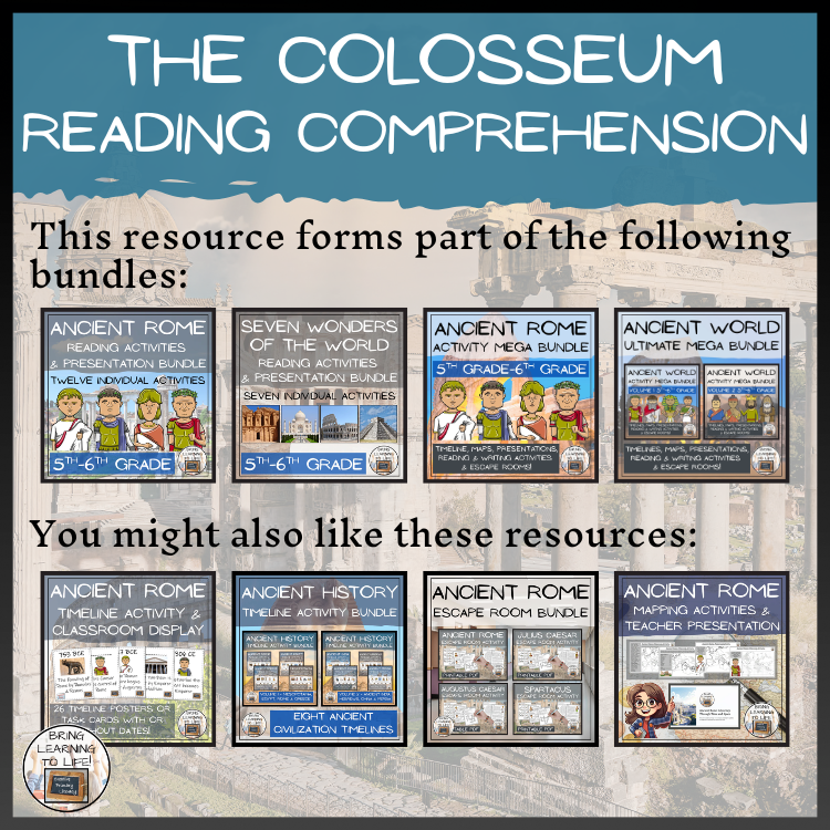 The Colosseum Close Reading Comprehension Activities | 5th Grade & 6th Grade