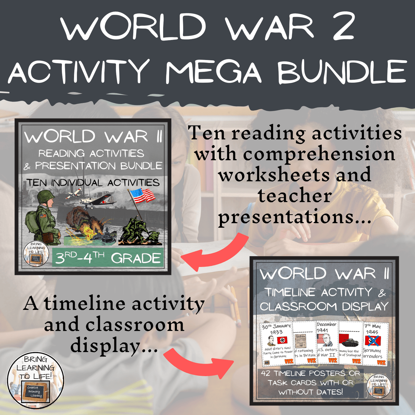World War II Mega Bundle of Activities | 3rd Grade & 4th Grade