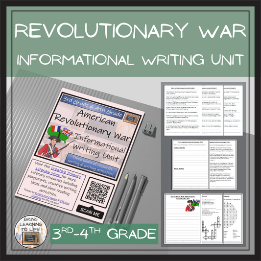 American Revolutionary War Informational Writing Unit | 3rd Grade & 4th Grade