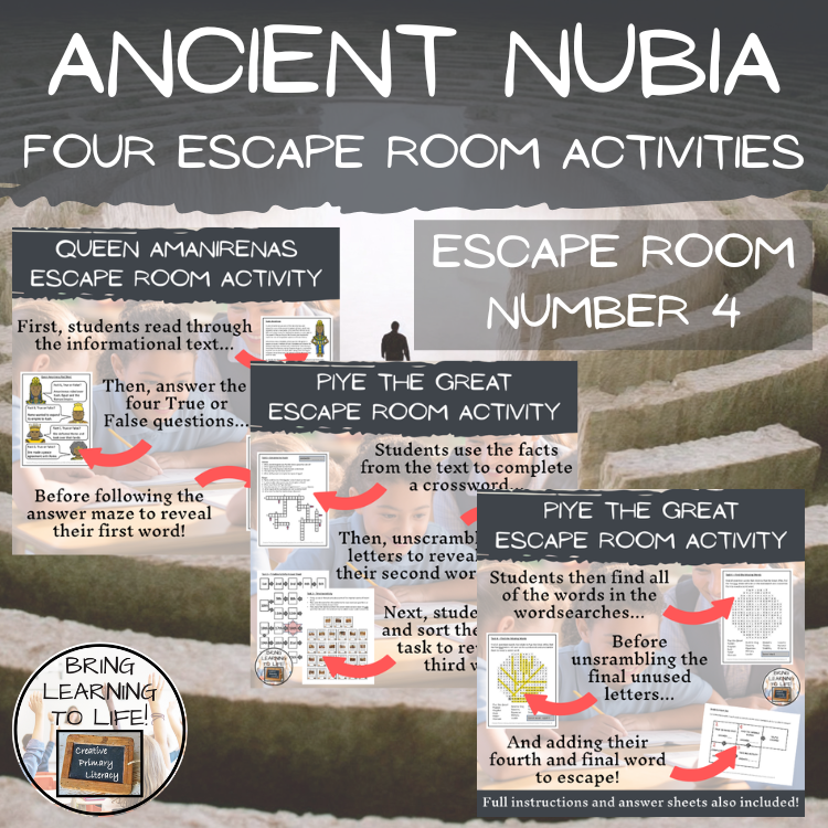 Ancient Nubia Escape Room Activity Bundle | 5th & 6th Grade