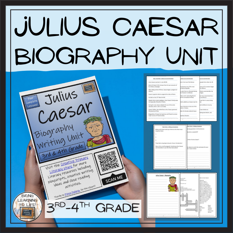 Julius Caesar Biography Project & Writing Unit | 3rd Grade & 4th Grade