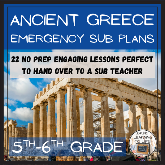 Emergency Sub Plans | Ancient Greece Bundle | 5th Grade & 6th Grade