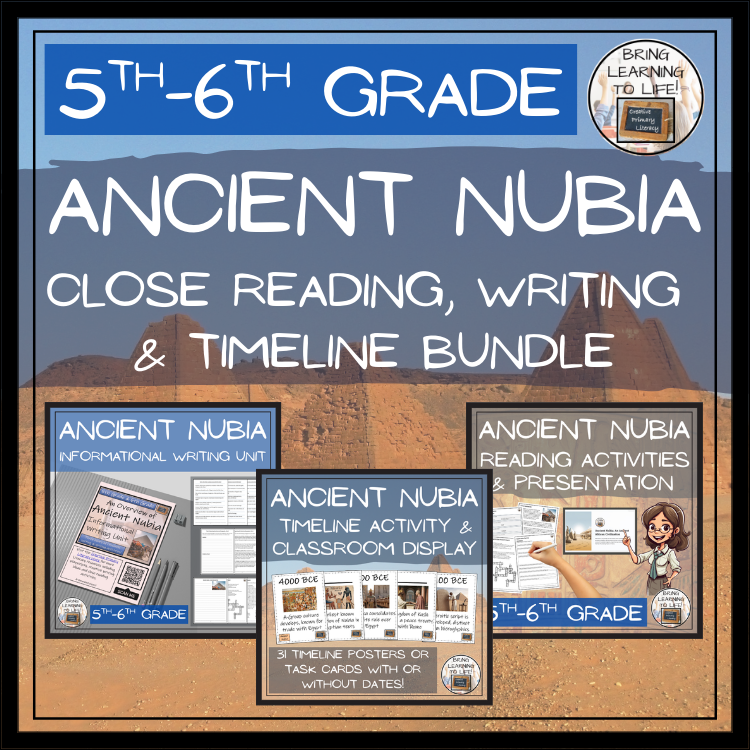 Ancient Nubia Close Reading, Writing & Timeline Bundle | 5th–6th Grade