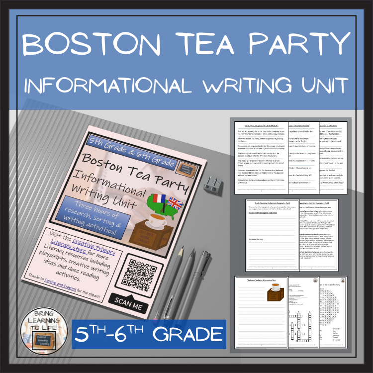 Boston Tea Party Informational Writing Activity | 5th Grade & 6th Grade