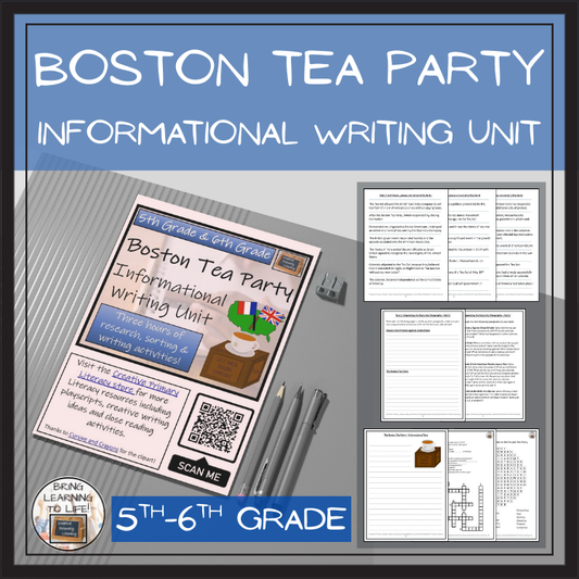 Boston Tea Party Informational Writing Activity | 5th Grade & 6th Grade