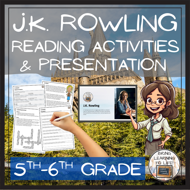 JK Rowling Close Reading Comprehension Activities | 5th Grade & 6th Grade