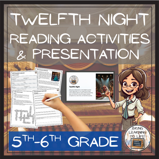 Twelfth Night Close Reading Comprehension Activities | 5th Grade & 6th Grade