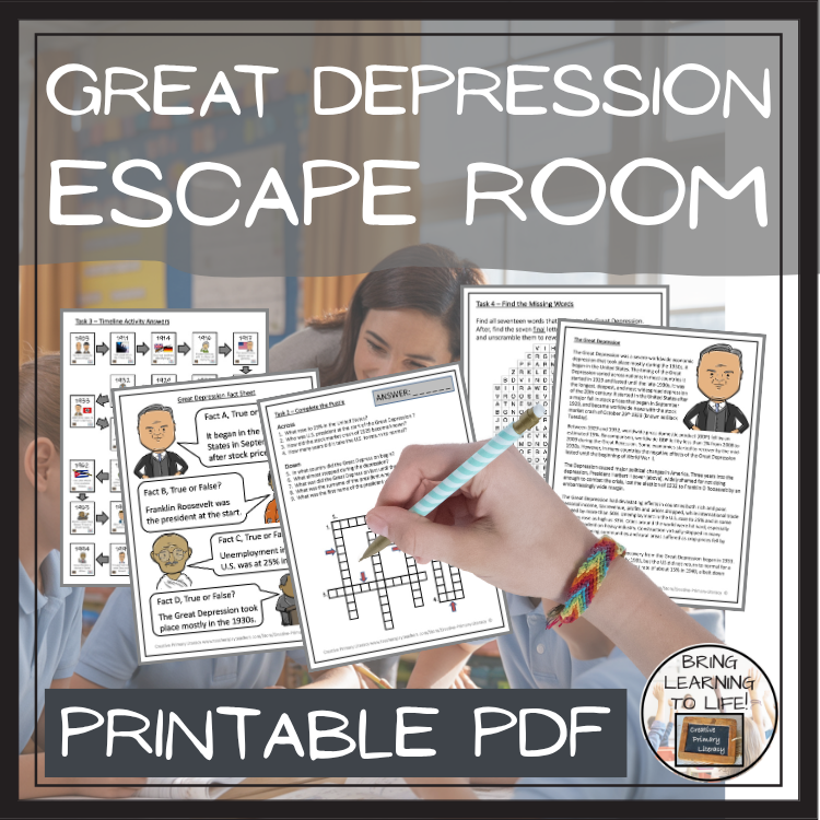 The Great Depression Escape Room | Social Studies & History Activity