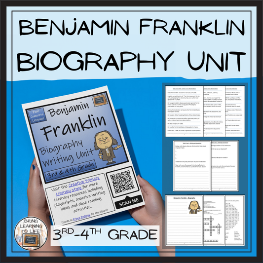 Benjamin Franklin Biography Project & Writing Unit | 3rd Grade & 4th Grade