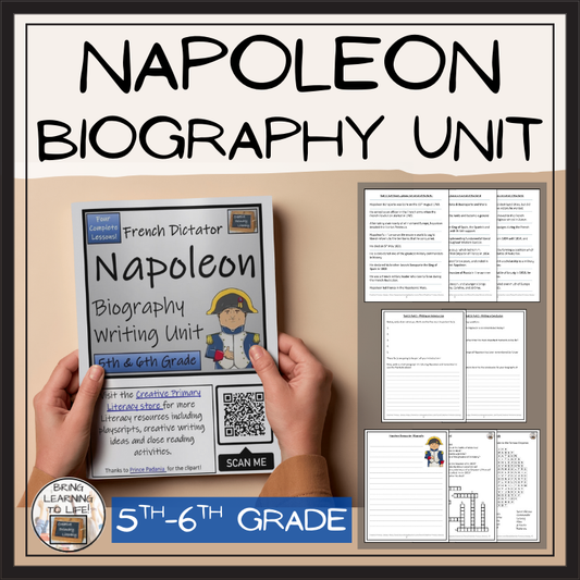 Napoleon Bonaparte Biography Project & Writing Unit | 5th Grade & 6th Grade
