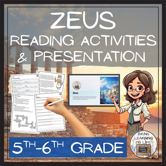 Zeus Close Reading Comprehension Activities | 5th Grade & 6th Grade