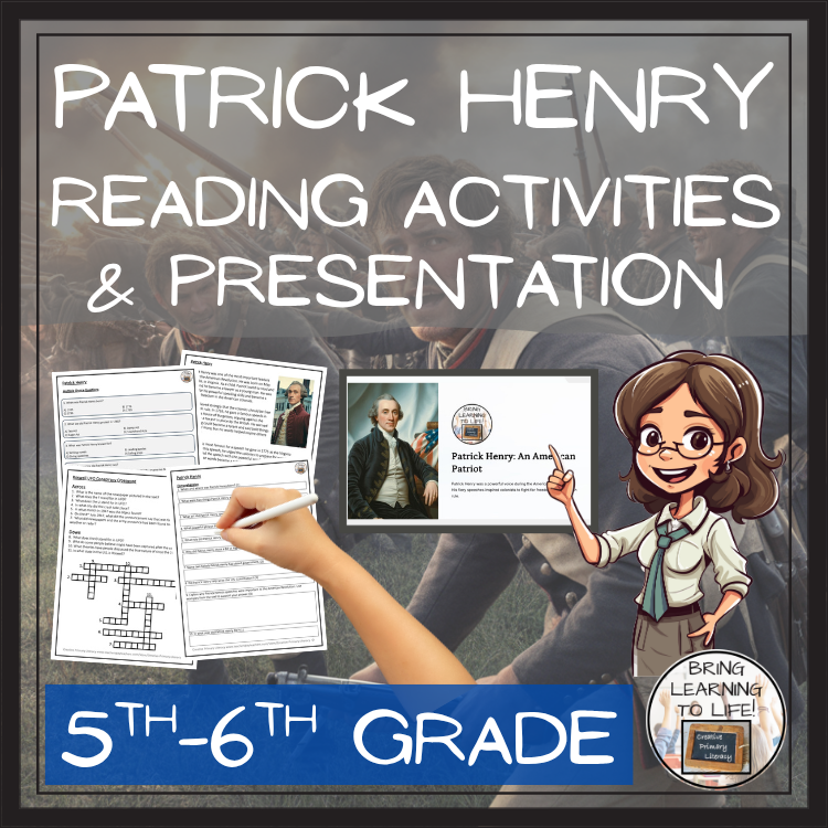 Patrick Henry Close Reading Comprehension Activities | 5th Grade & 6th Grade