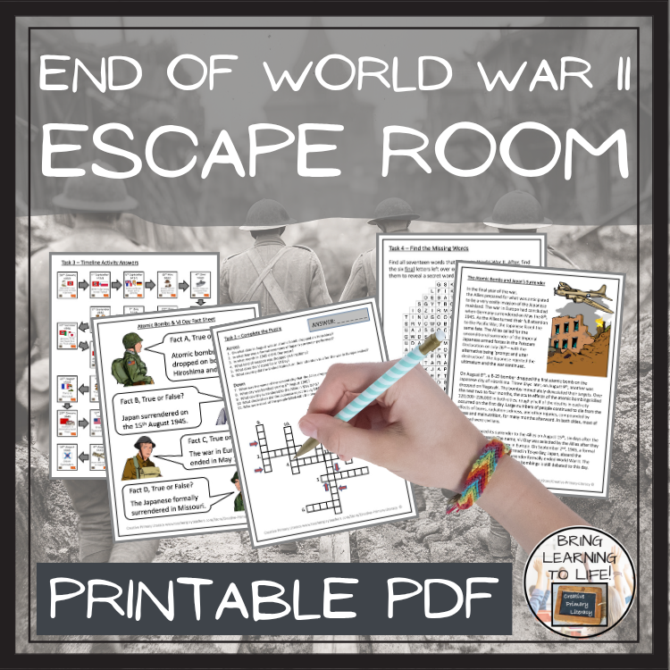Atomic Bombs and VJ Day Escape Room | Social Studies & History Activity