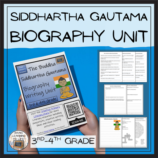 Siddhartha Gautama Biography Project & Writing Unit | 3rd Grade & 4th Grade