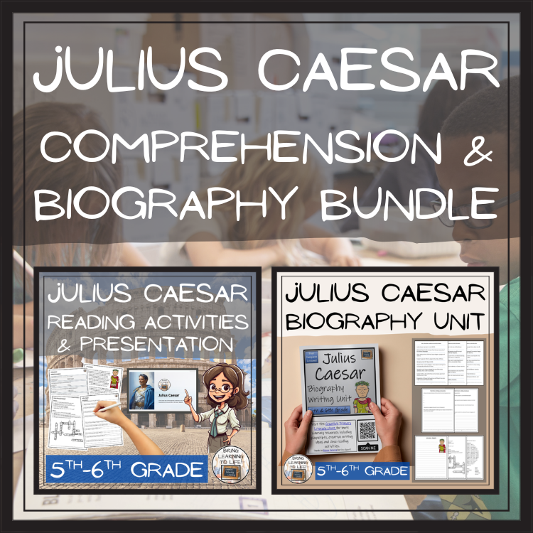 Julius Caesar Close Reading & Biography Bundle | 5th Grade & 6th Grade