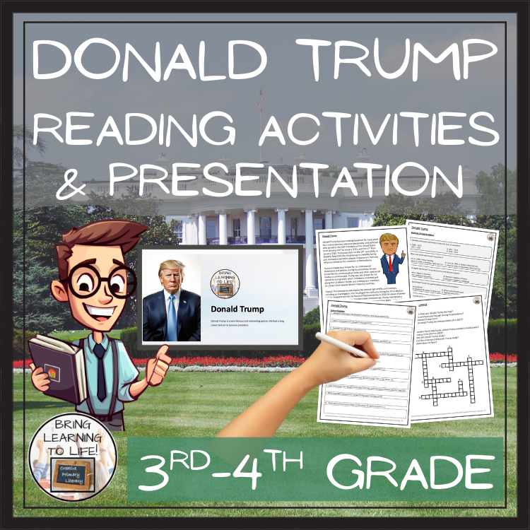 Donald Trump Close Reading Comprehension Activities | 3rd Grade & 4th Grade