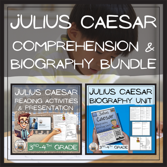 Julius Caesar Close Reading & Biography Bundle | 3rd Grade & 4th Grade