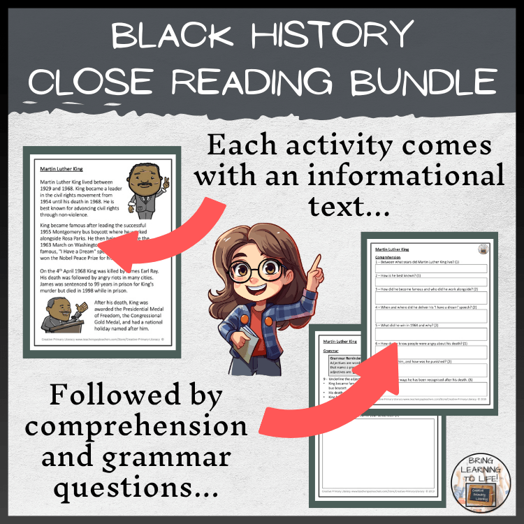 Black History Volumes 1 & 2 Close Reading Comprehension Bundles | 3rd & 4th Grade