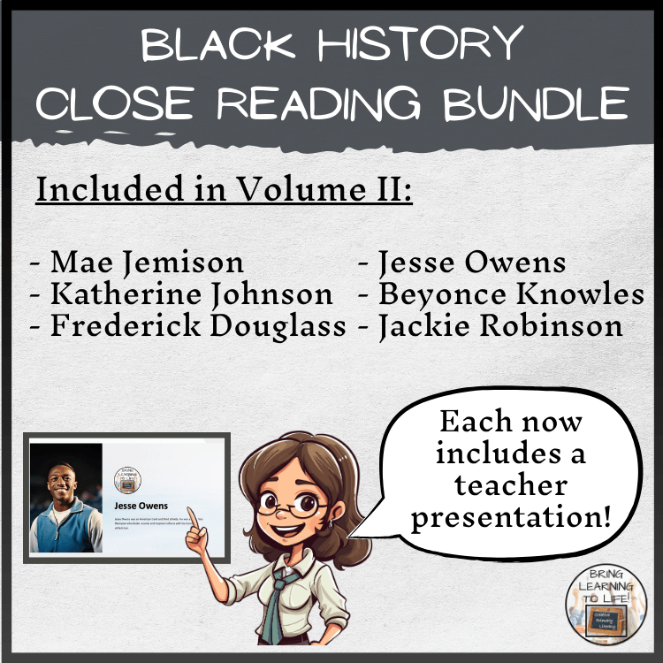 Black History Volume 2 Close Reading Comprehension Bundle | 3rd & 4th Grade