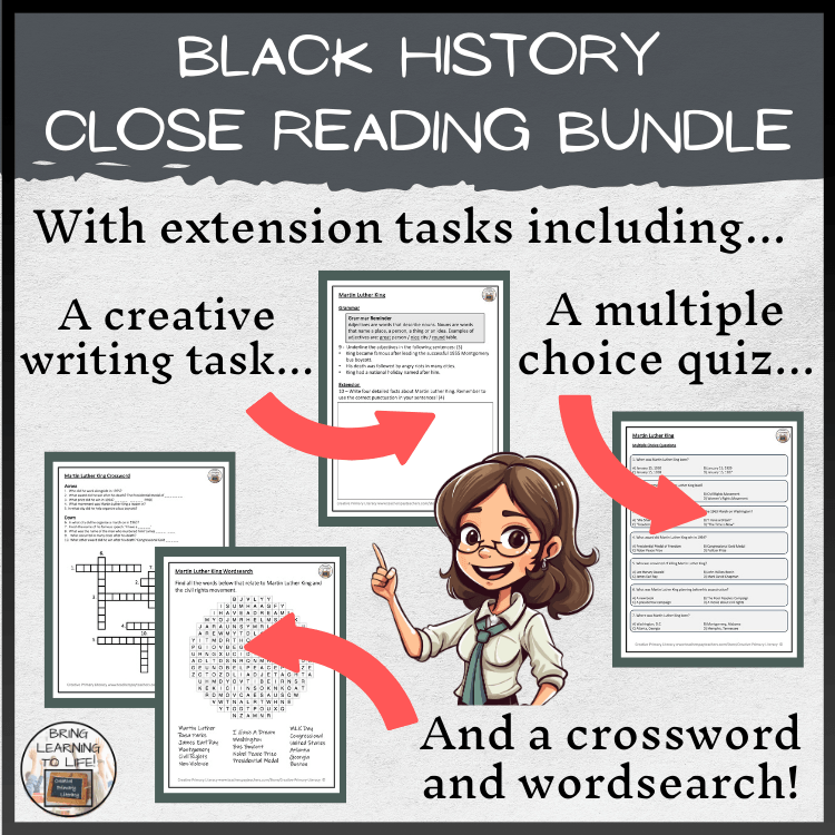 Black History Volumes 1 & 2 Close Reading Comprehension Bundles | 3rd & 4th Grade