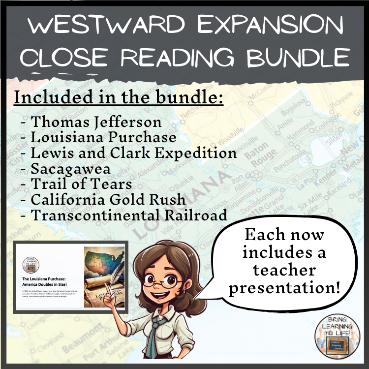 Westward Expansion Close Reading & Presentation Bundle | 3rd Grade & 4th Grade