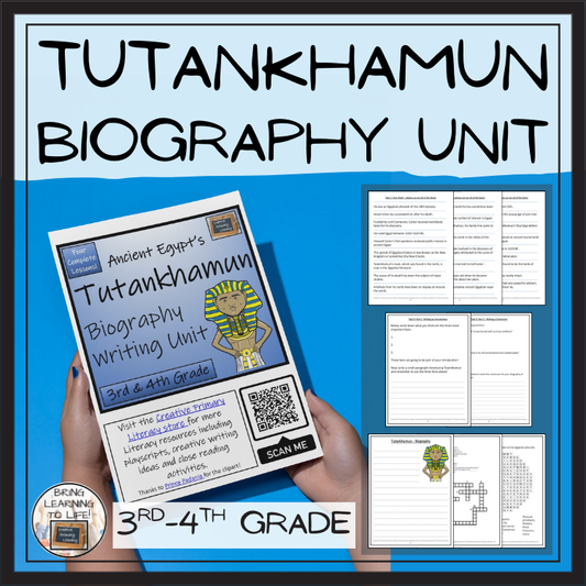 Tutankhamun Biography Project & Writing Unit | 3rd Grade & 4th Grade