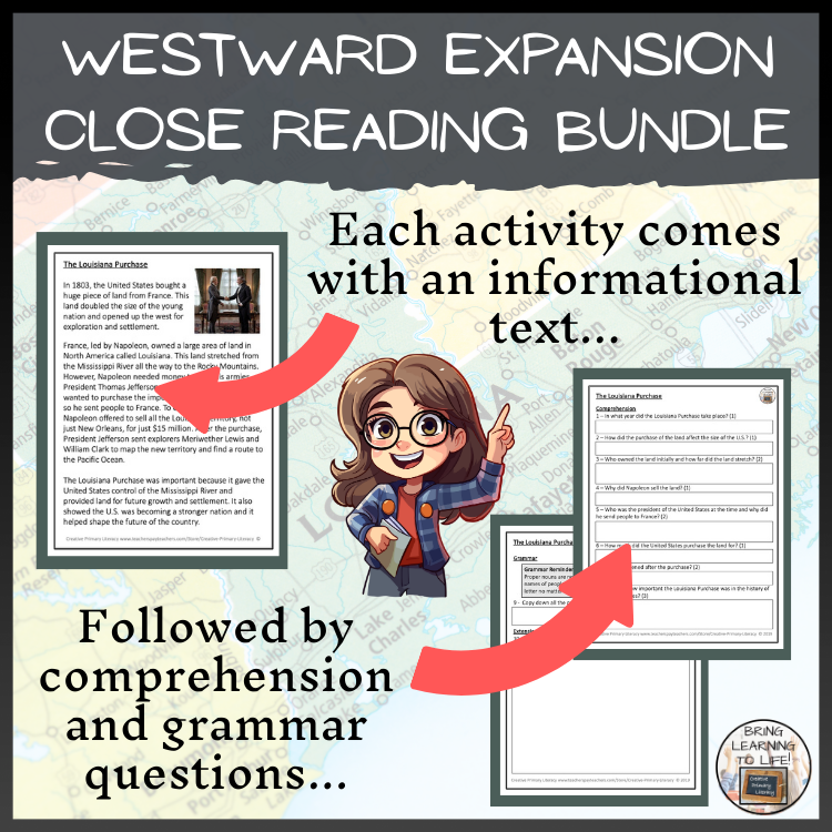 Westward Expansion Close Reading & Presentation Bundle | 3rd Grade & 4th Grade