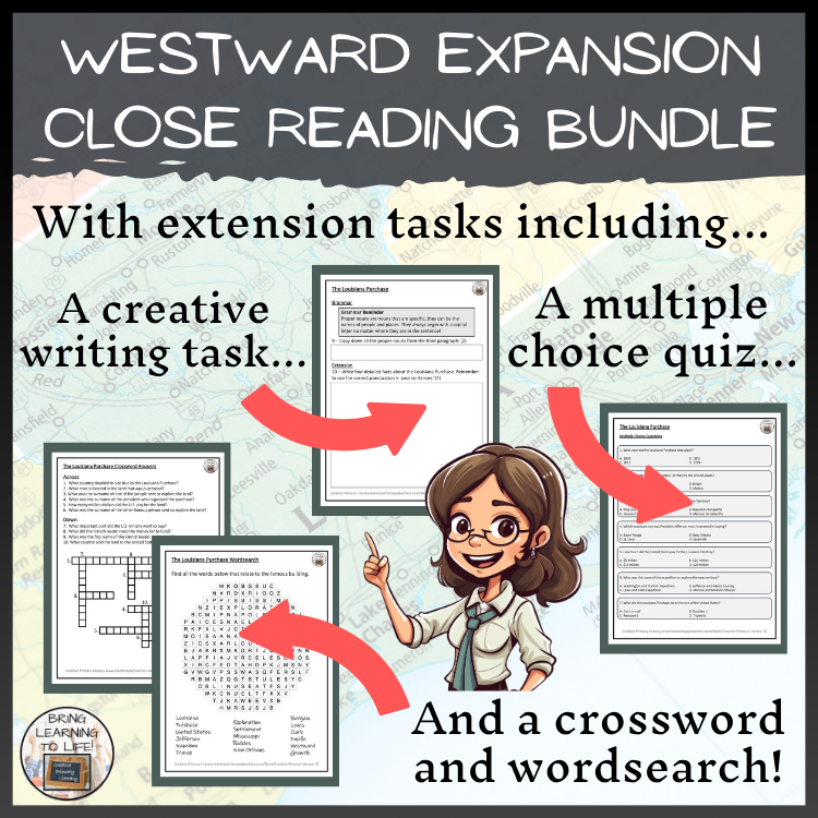 Westward Expansion Close Reading & Presentation Bundle | 3rd Grade & 4th Grade