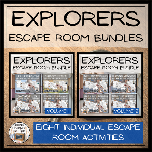 Famous Explorers Escape Room Activity Mega Bundle | 5th & 6th Grade