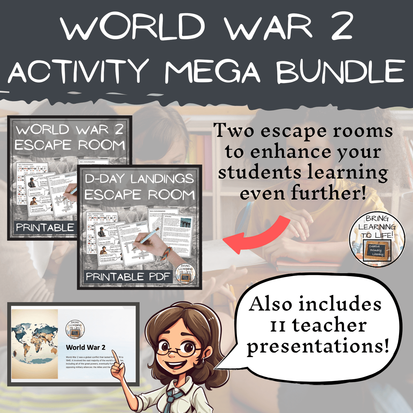 World War II Mega Bundle of Activities | 3rd Grade & 4th Grade