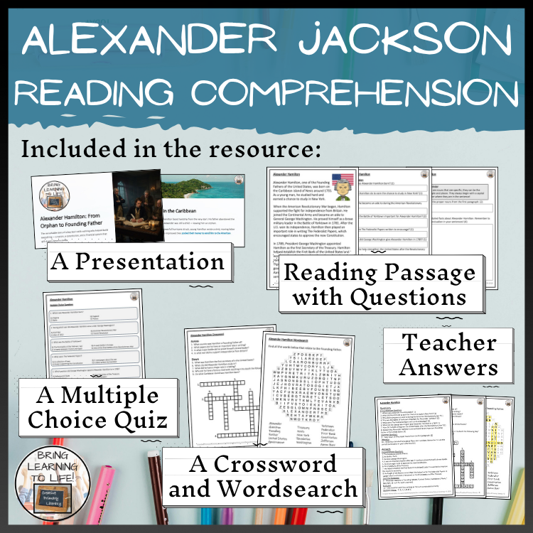 Alexander Hamilton Reading Comprehension Activities | 3rd Grade & 4th Grade
