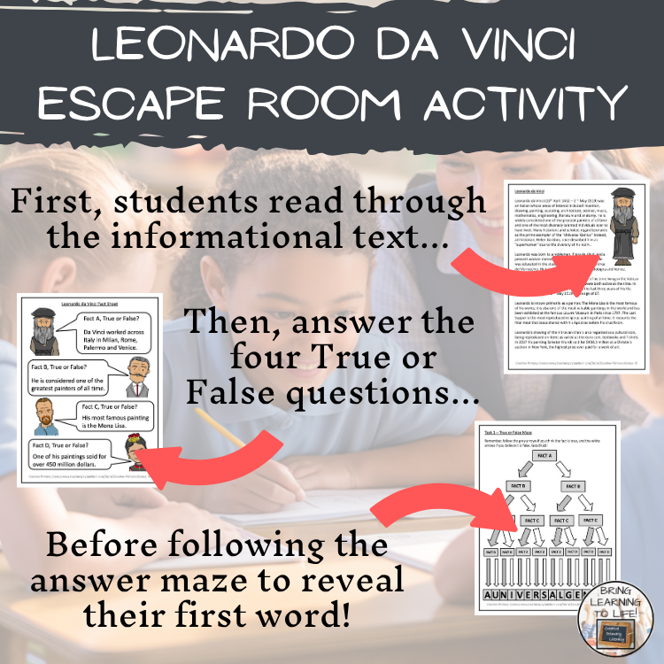 Leonardo da Vinci Escape Room | Social Studies & Art History Activity